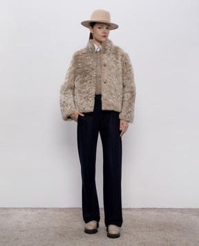 Simonetta Ravizza Beige reversible sheepskin coat Pea R F05JA371H31
