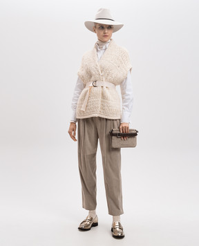 Brunello Cucinelli Patterned milk cardigan in cashmere and wool M6I603206