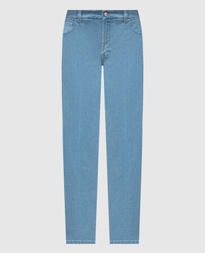 Stefano Ricci Blue jeans with logo patch MFT52B3250T61BL