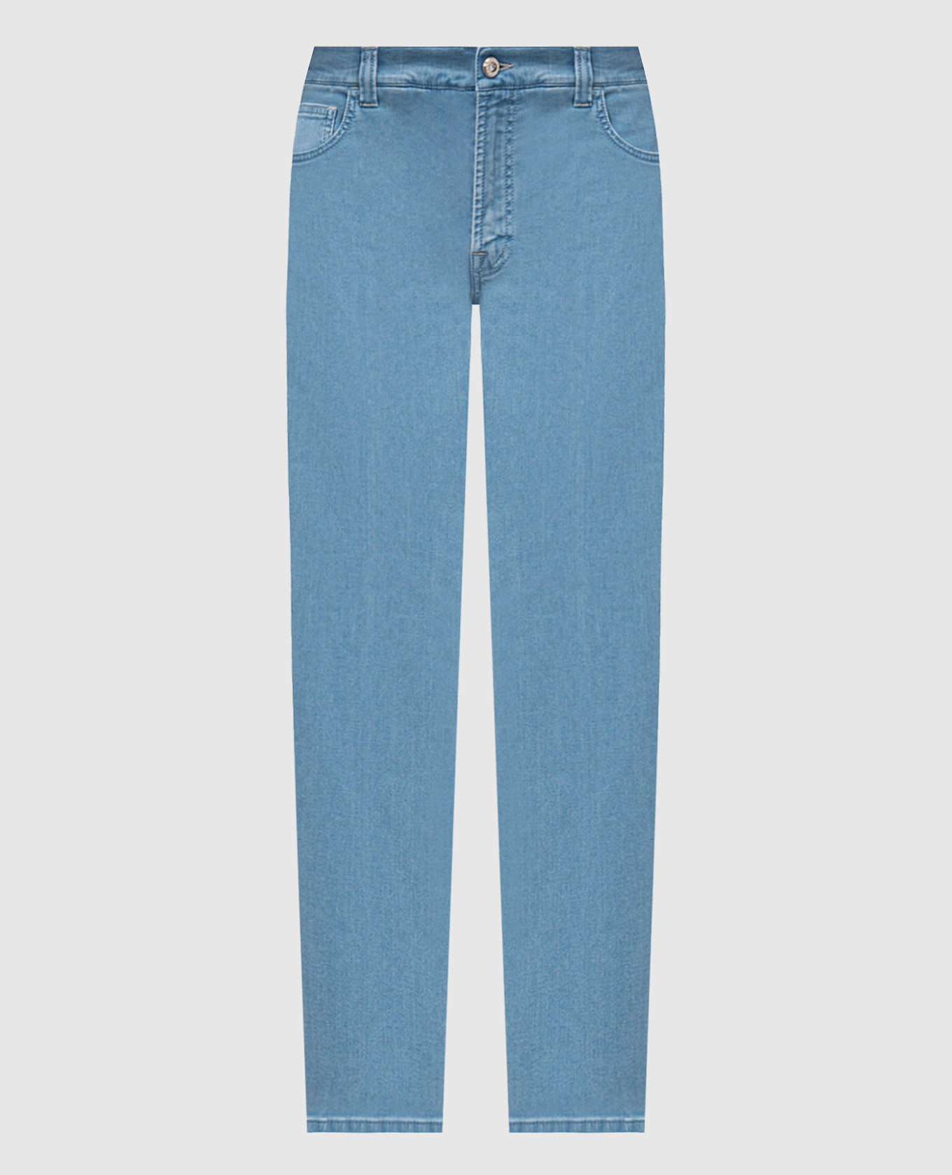 

Blue jeans with logo patch Stefano Ricci, Light blue