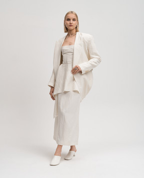 UMA WANG Beige jacket Katrin asymmetrical cut UW6037