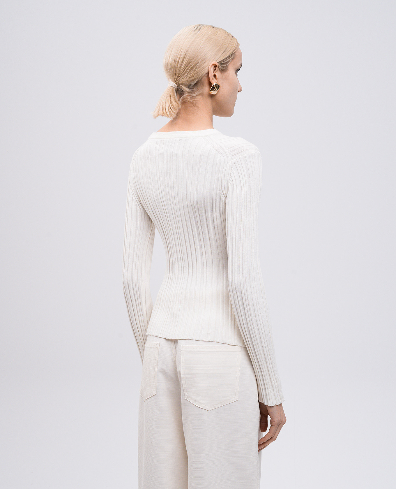 

White ELSA sweater with silk Lou Lou Studio, Beige