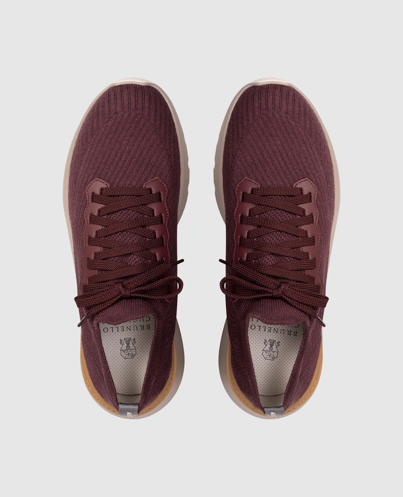 

Burgundy sneakers with textured logo Brunello Cucinelli