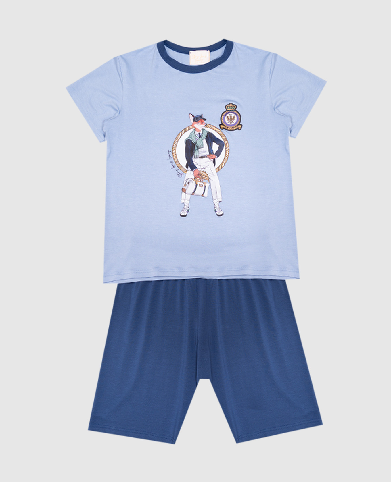 

Children's blue pajamas with branded print Story Loris