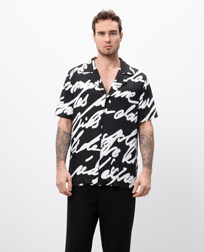 Balmain Black shirt with Love Letter print EH1HN065VH47