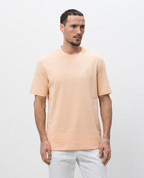 Brunello Cucinelli Orange T-shirt with logo print M0B138440