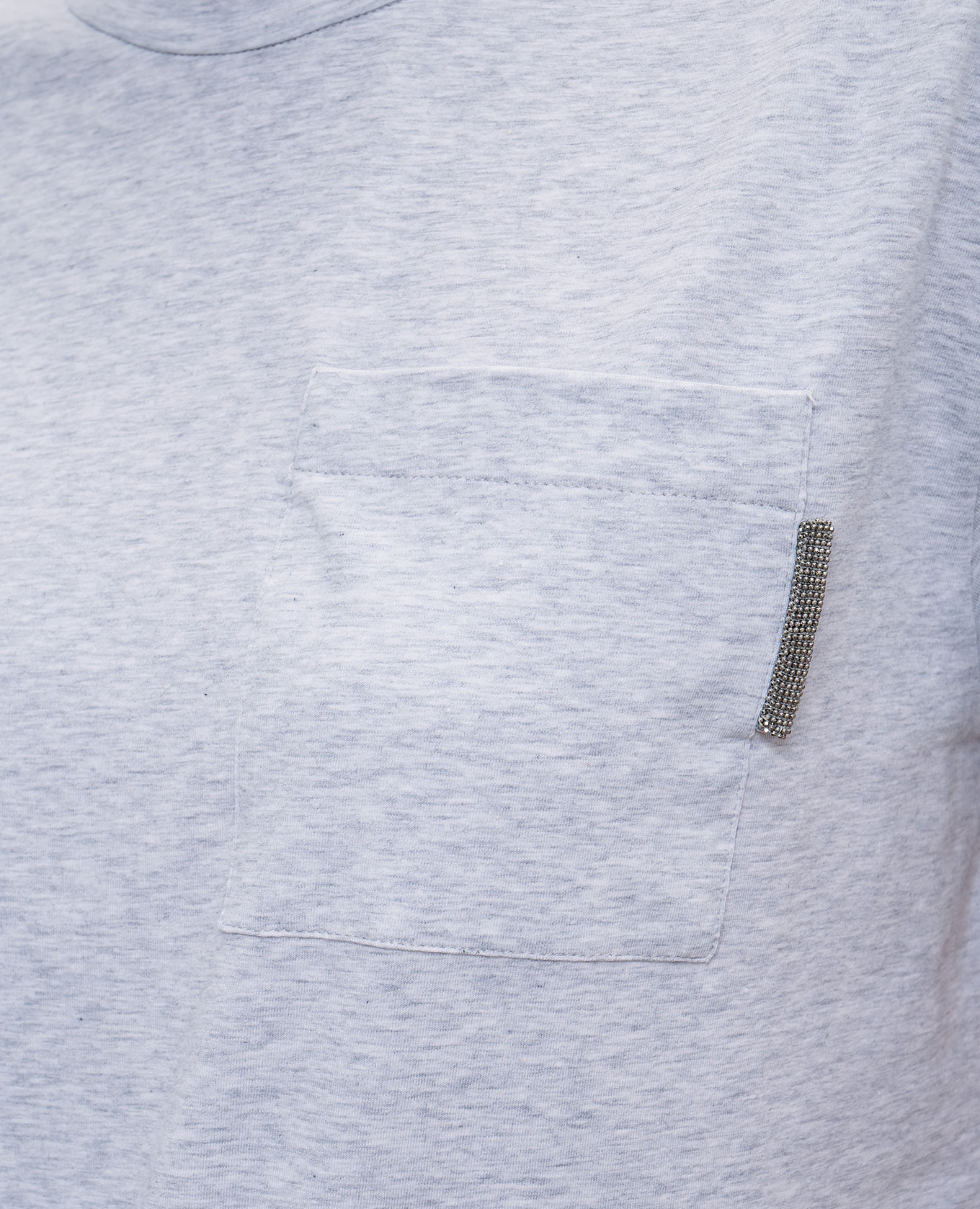 Gray melange t-shirt with monil chain Brunello Cucinelli 5