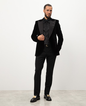 Dolce&Gabbana Black Martini shirt made of silk G5JL8TFU1AU