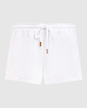 Vilebrequin White Fiona shorts with logo embroidery FINBC493