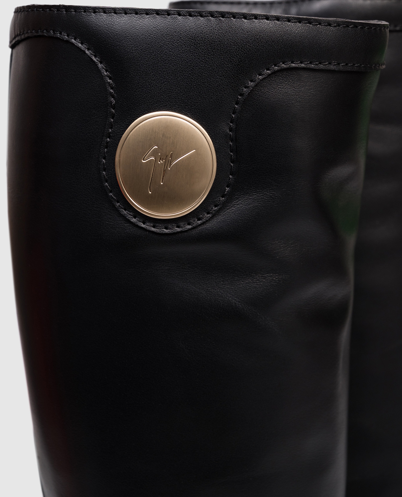 

Lidia black leather boots with logo Giuseppe Zanotti