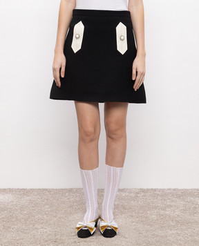 Valentino Black wool and silk mini skirt 6B3RACE81CF