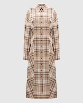 The Attico Beige check shirt dress 250WCW00187CCC050AA