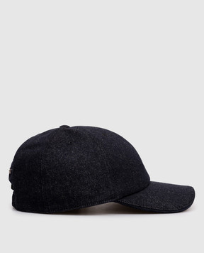 Stefano Ricci Blue cashmere cap with emblem MCV53SB13EC0002T
