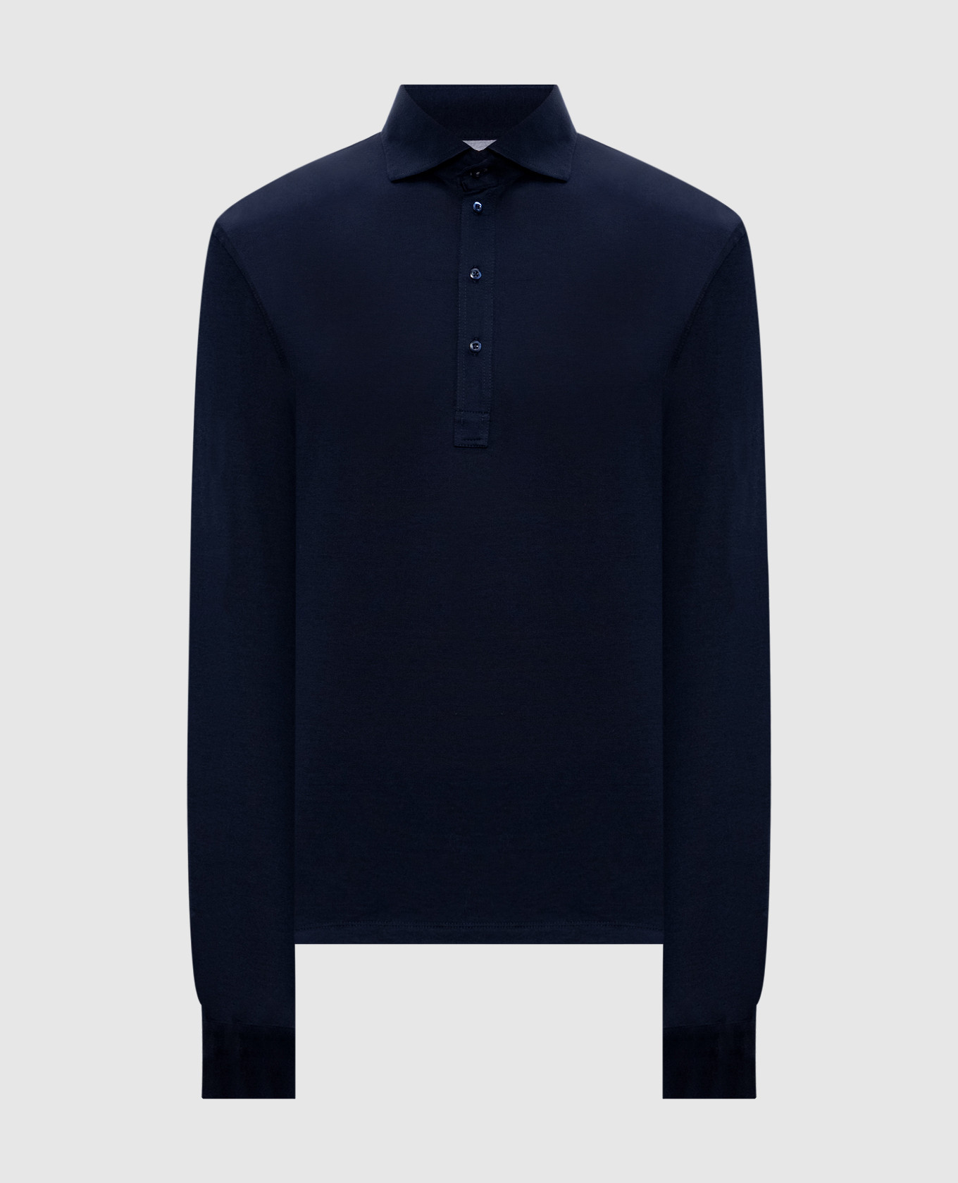 Blue polo with silk Brunello Cucinelli
