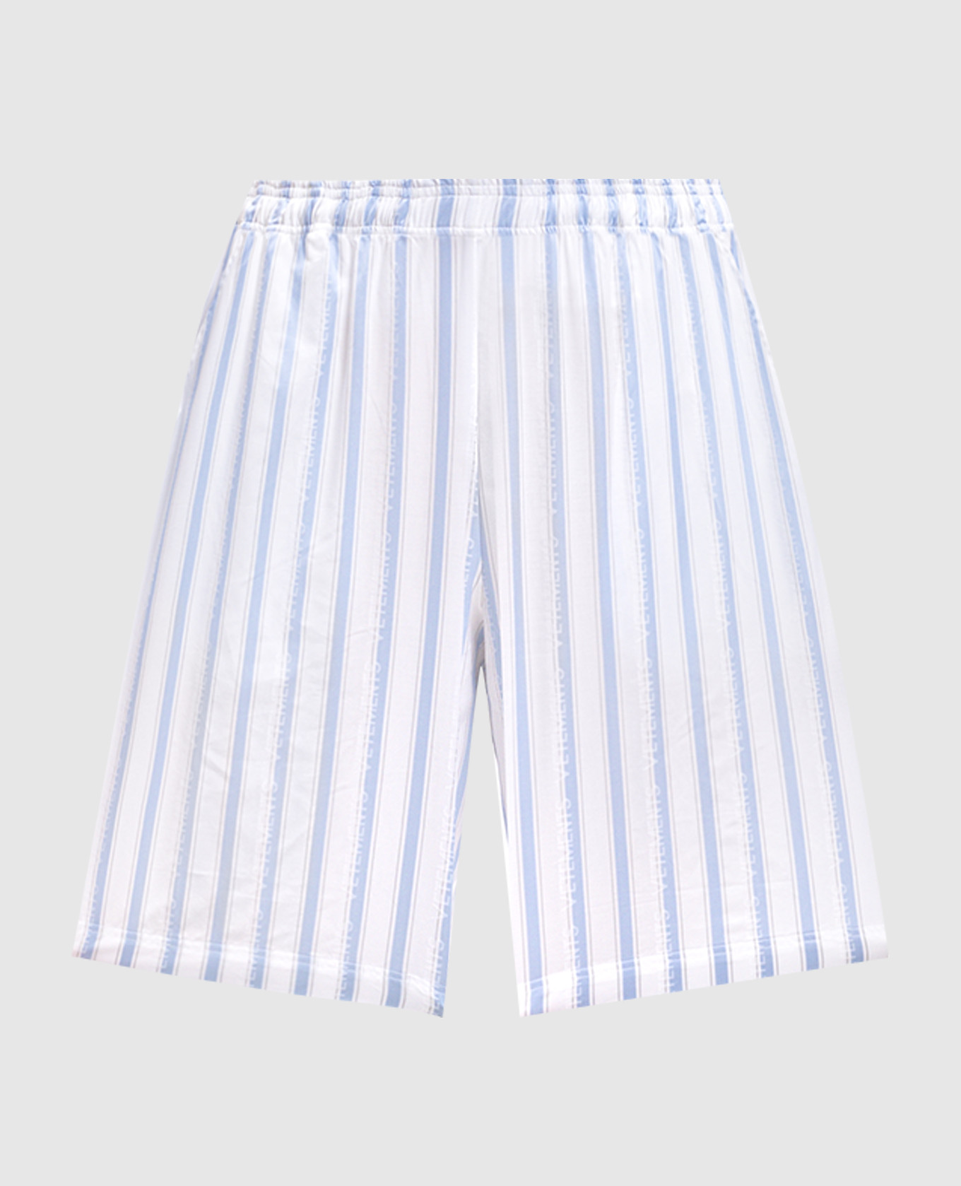 

White striped shorts with logo pattern Vetements