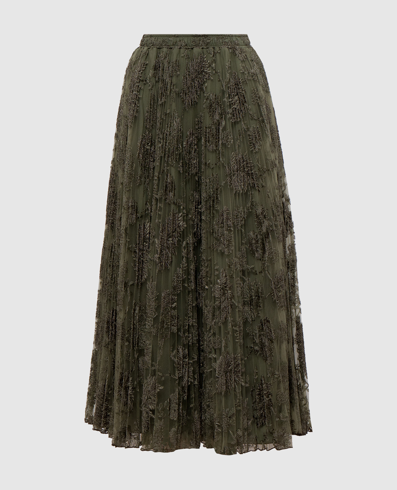 

Green pleated skirt with floral embroidery Ermanno Scervino