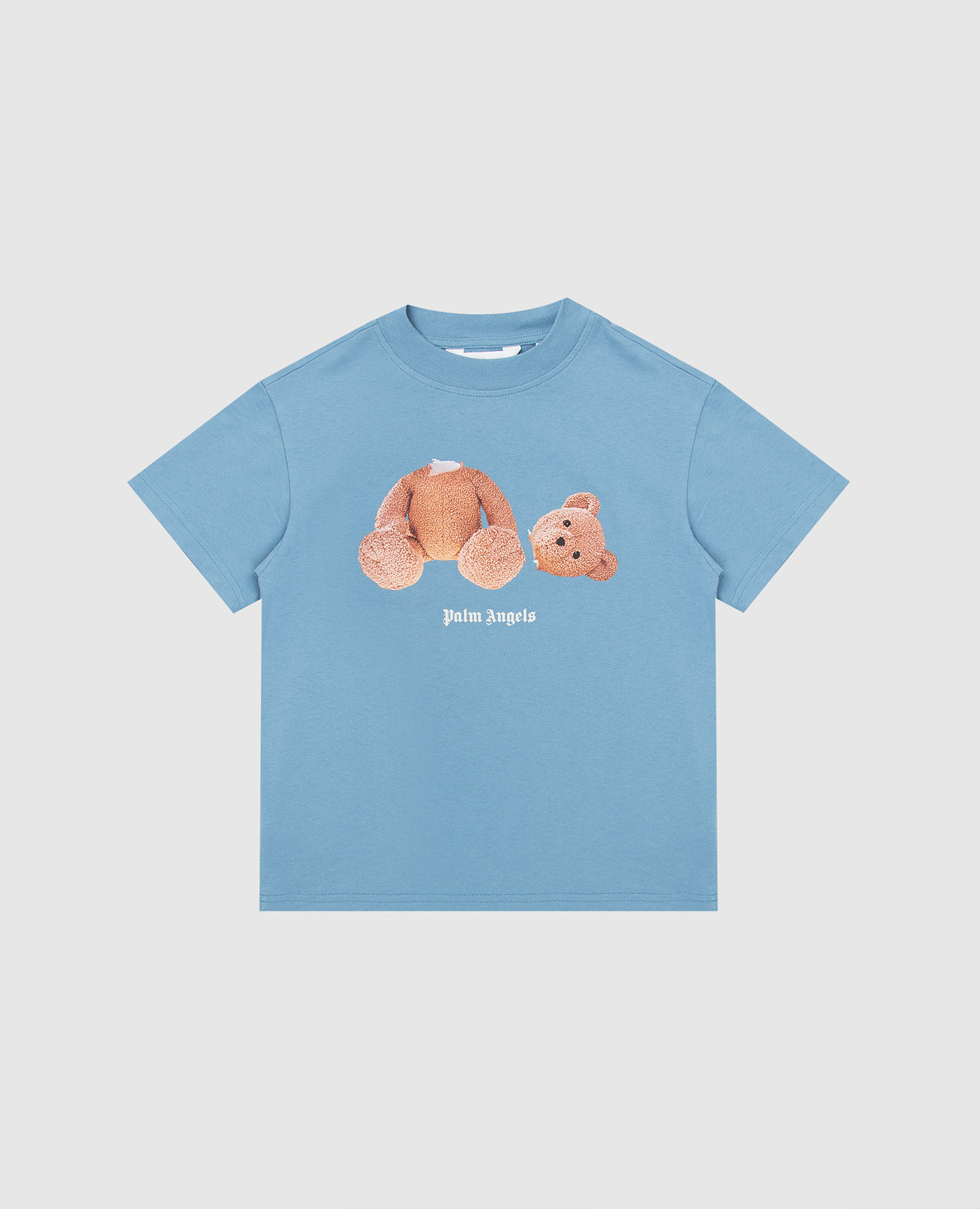 

Children's blue T-shirt with a print Palm Angels, Light blue