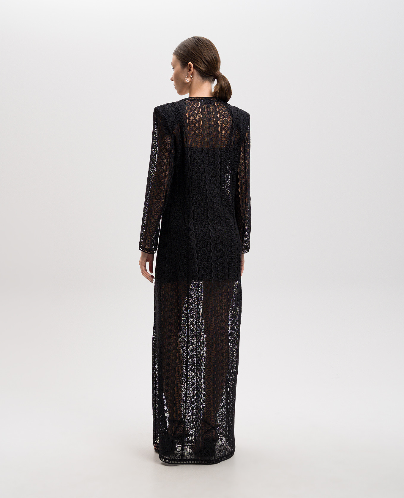 

Nilere Black Silk Lace Long Cardigan Charo Ruiz