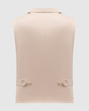Brunello Cucinelli Beige double-breasted wool and linen vest MD4471932F