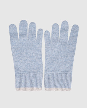 Brunello Cucinelli Children's blue cashmere gloves B22M90100B