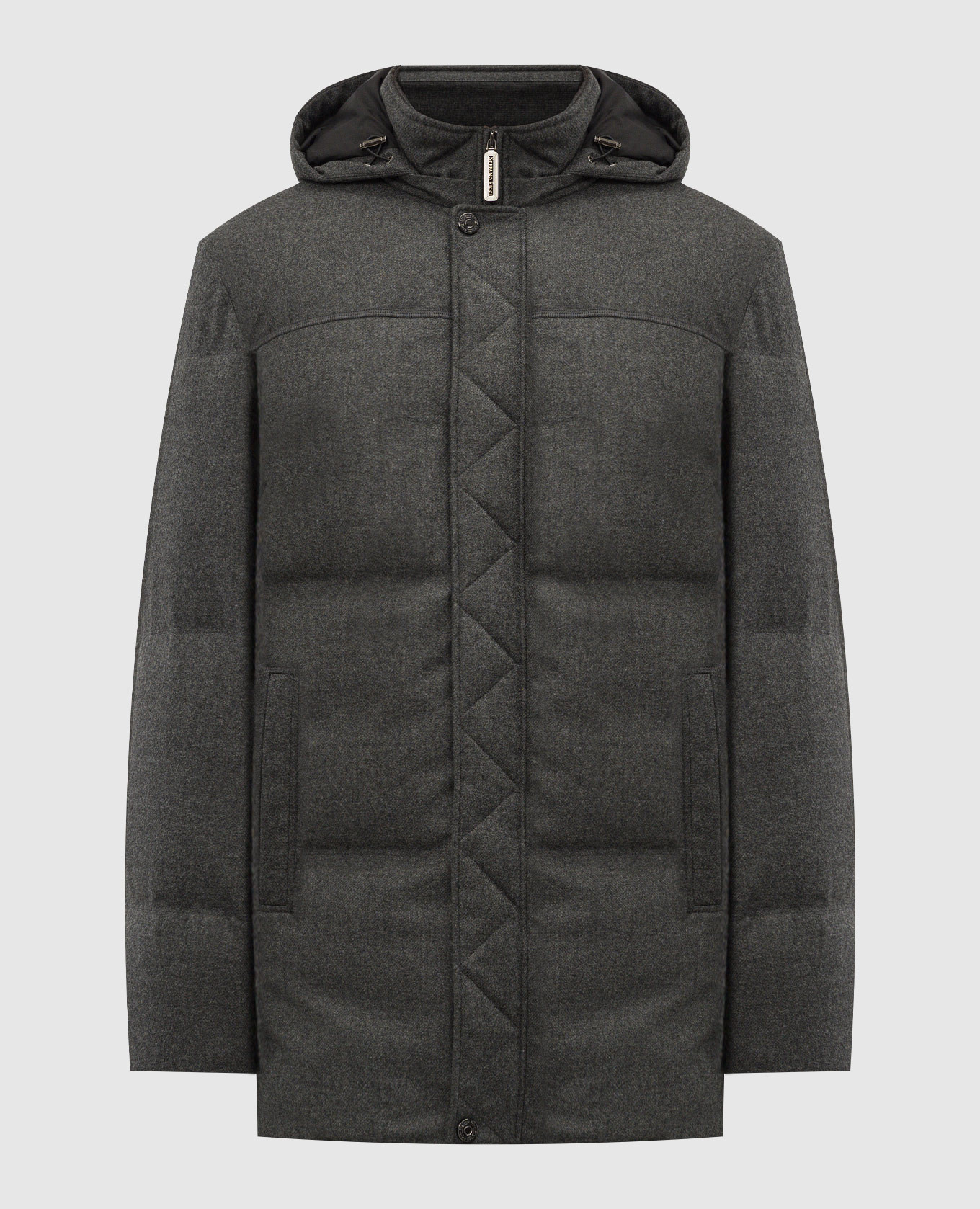 Gray down jacket made of wool and cashmere stefano ricci
