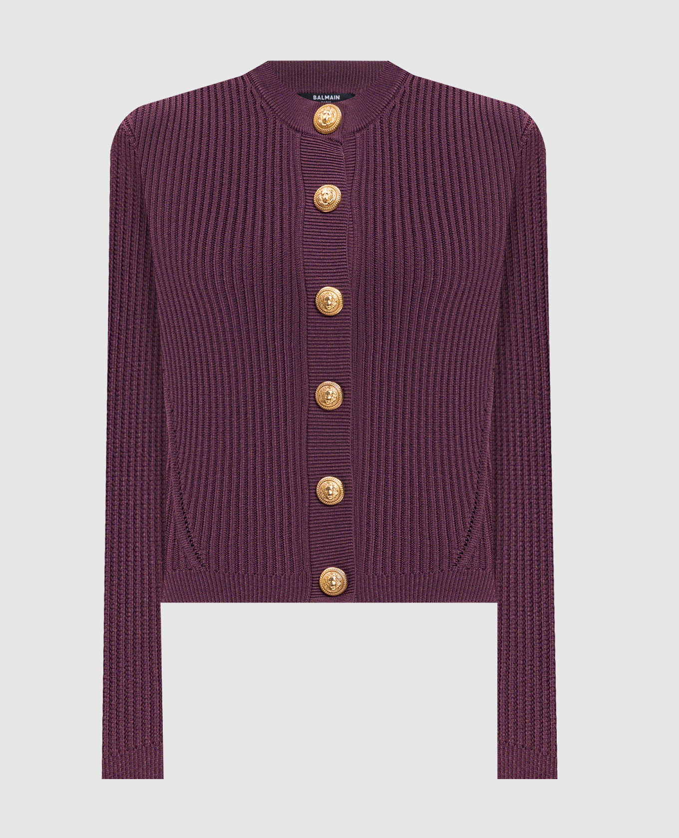 Cardigan côtelé violet