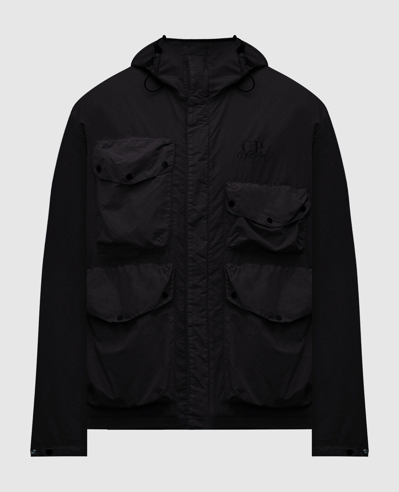

Black windbreaker with logo embroidery C.P. Company
