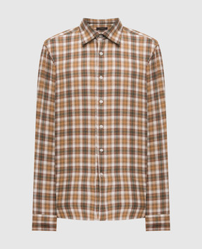 Slowear Beige checkered shirt 5XFB00G6506