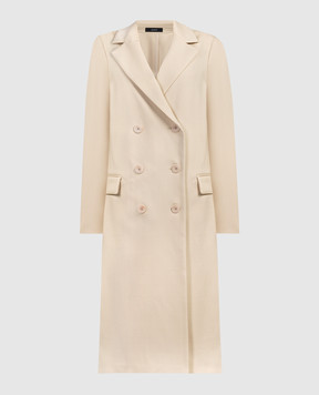 JOSEPH Beige double-breasted coat made of wool JP001578