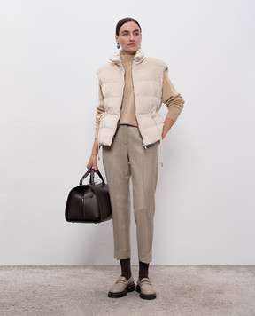 Peserico Beige wool pants with lurex P04253D03363