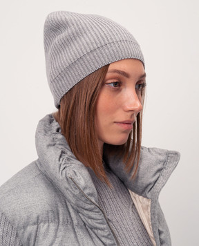 Peserico Gray hat with wool and silk with lurex S36148F0709095