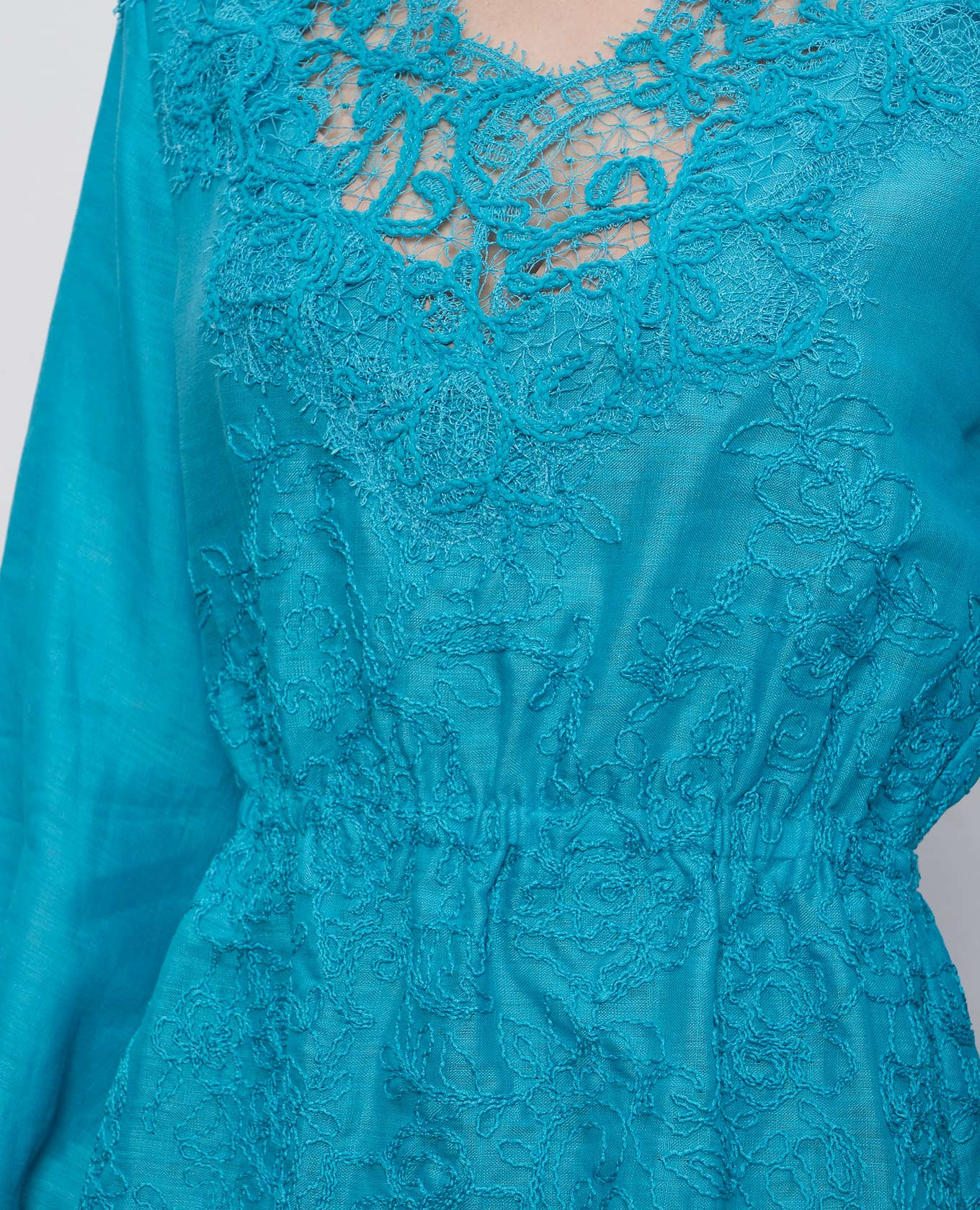 

Blue linen dress with lace Ermanno Scervino, Light blue