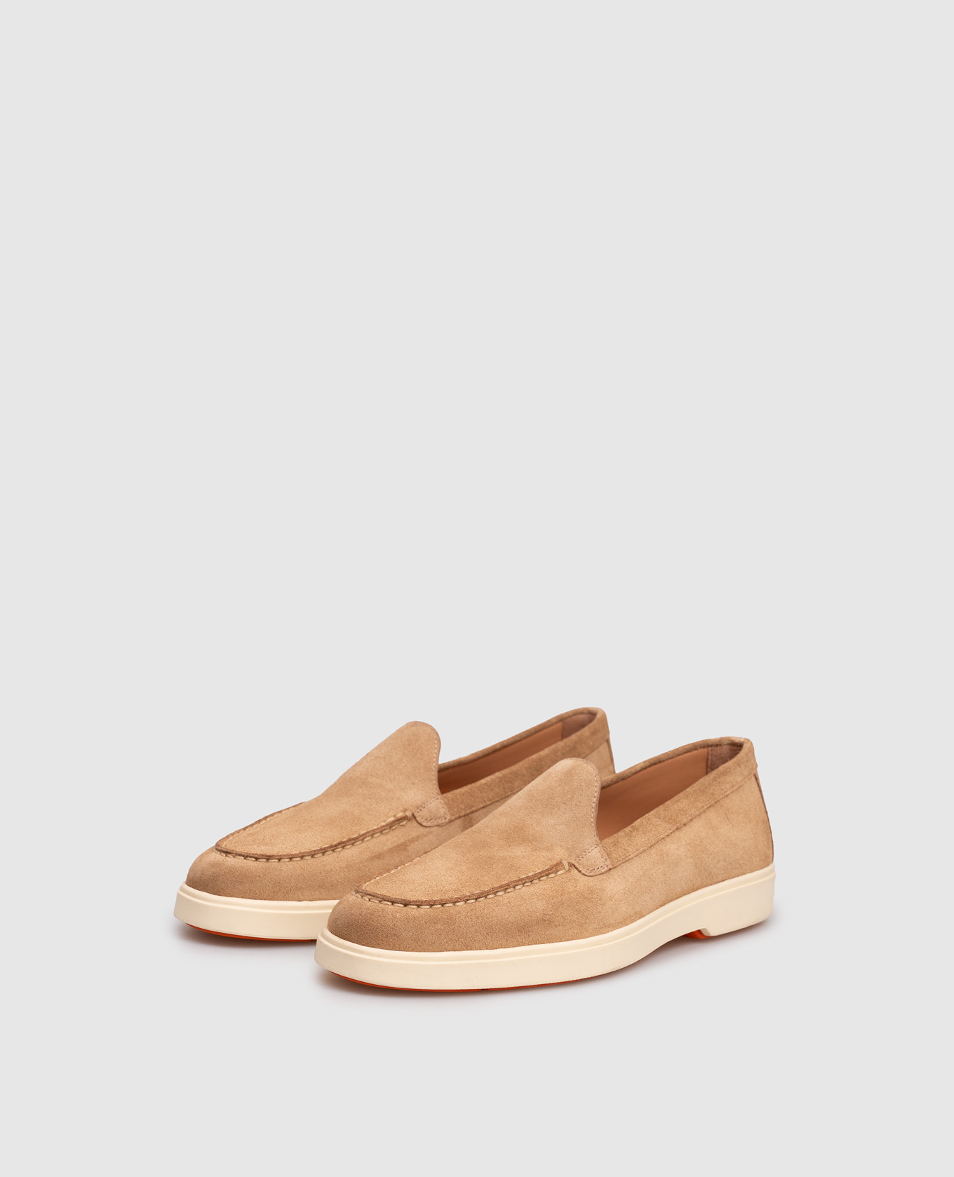 

Beige suede loafers Santoni