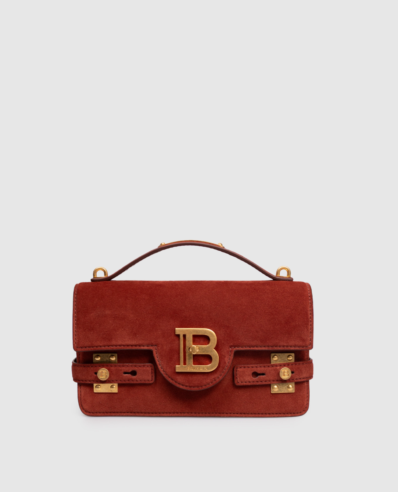 

Brown suede bag B-Buzz Balmain