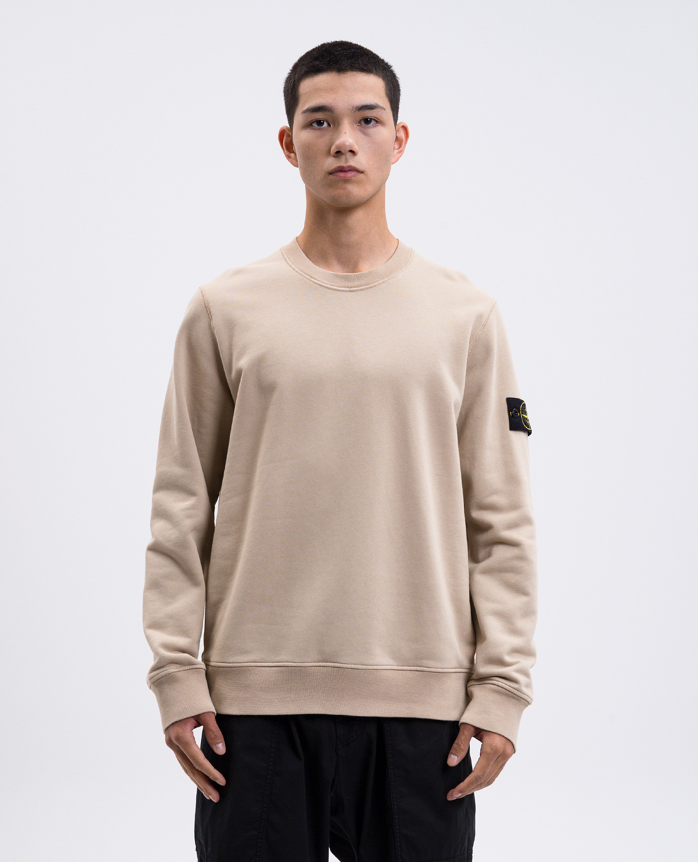 

Beige sweatshirt with logo patch Stone Island