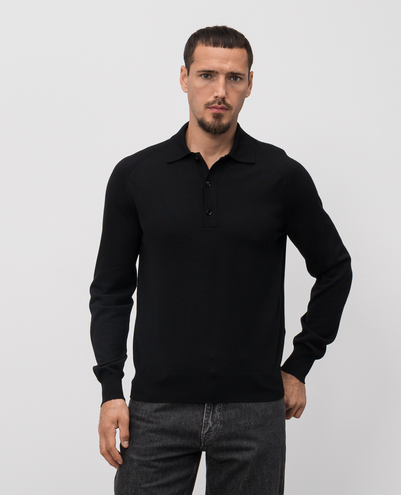 

Black wool polo shirt Tom Ford