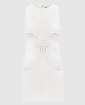 David Koma White mini dress with crystals AW24DK68DA