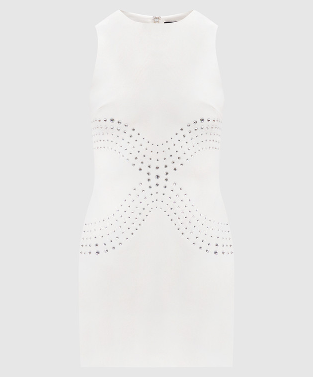 white mini dress fit and flare Avec Les Filles Women's Hip Flounce Mini Dress - Buttercream