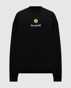 Vetements Black sweatshirt Be yourself UH76HD350Bm