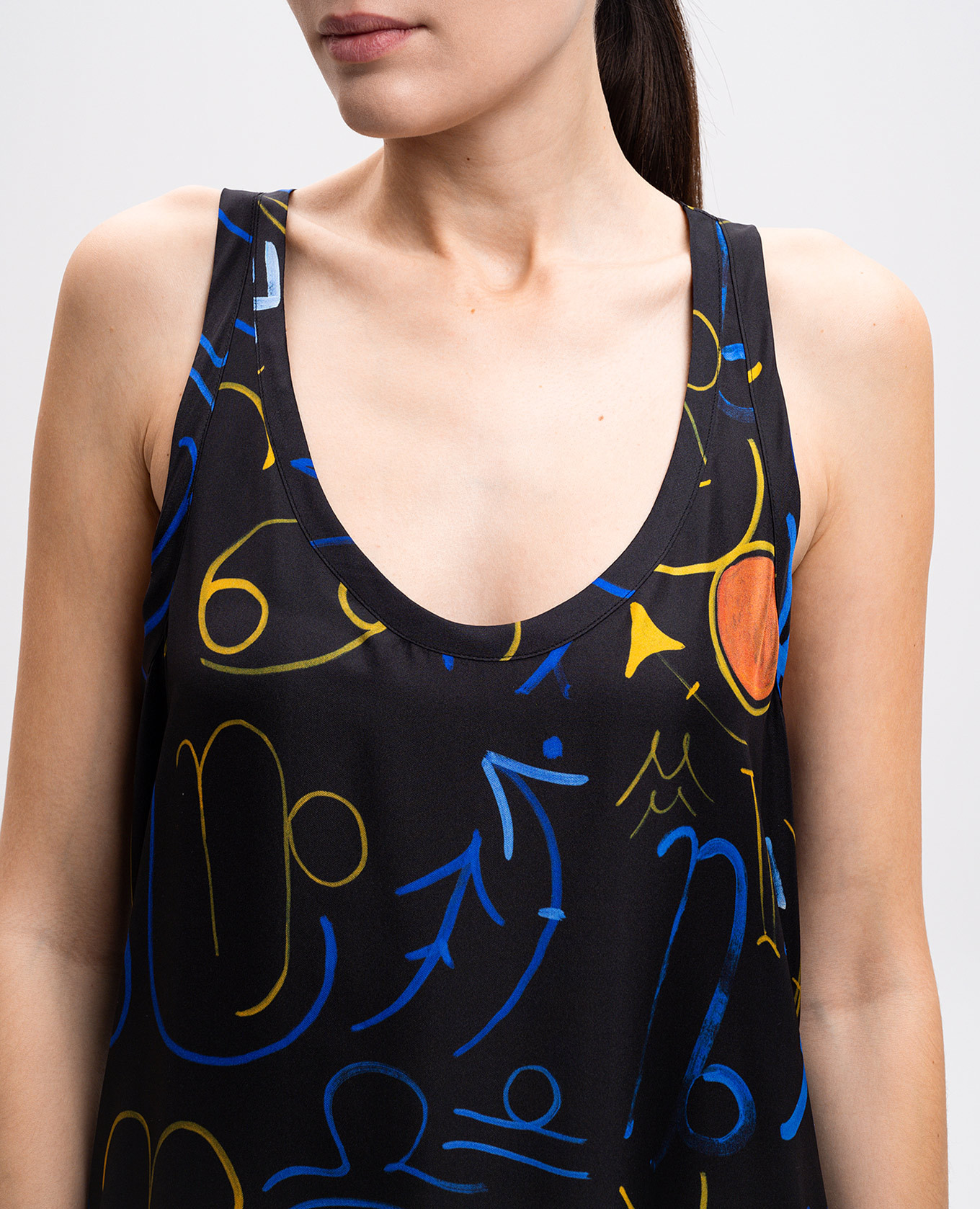 

Black Allie printed silk dress Asceno