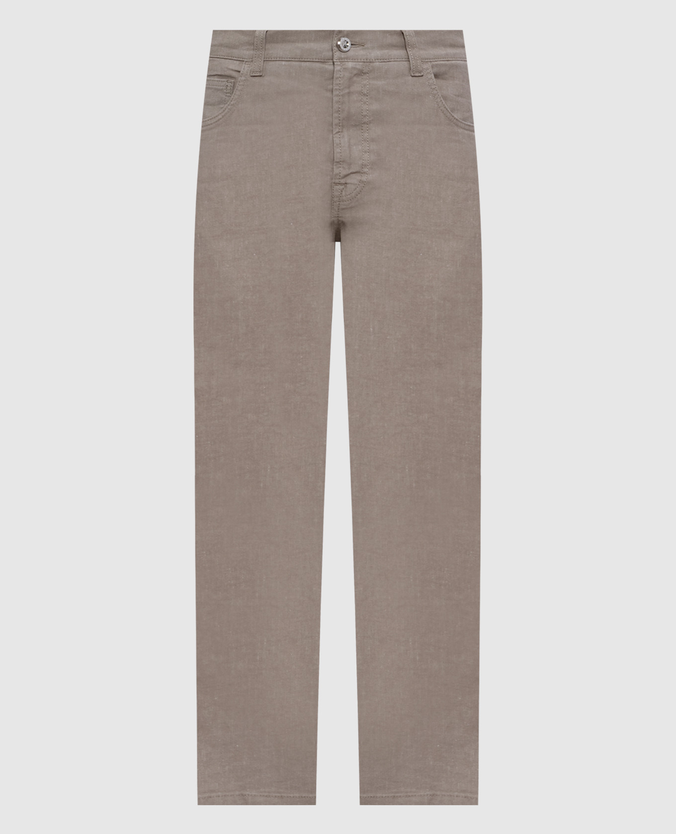 

Beige linen pants with leather logo patch Stefano Ricci, Grey