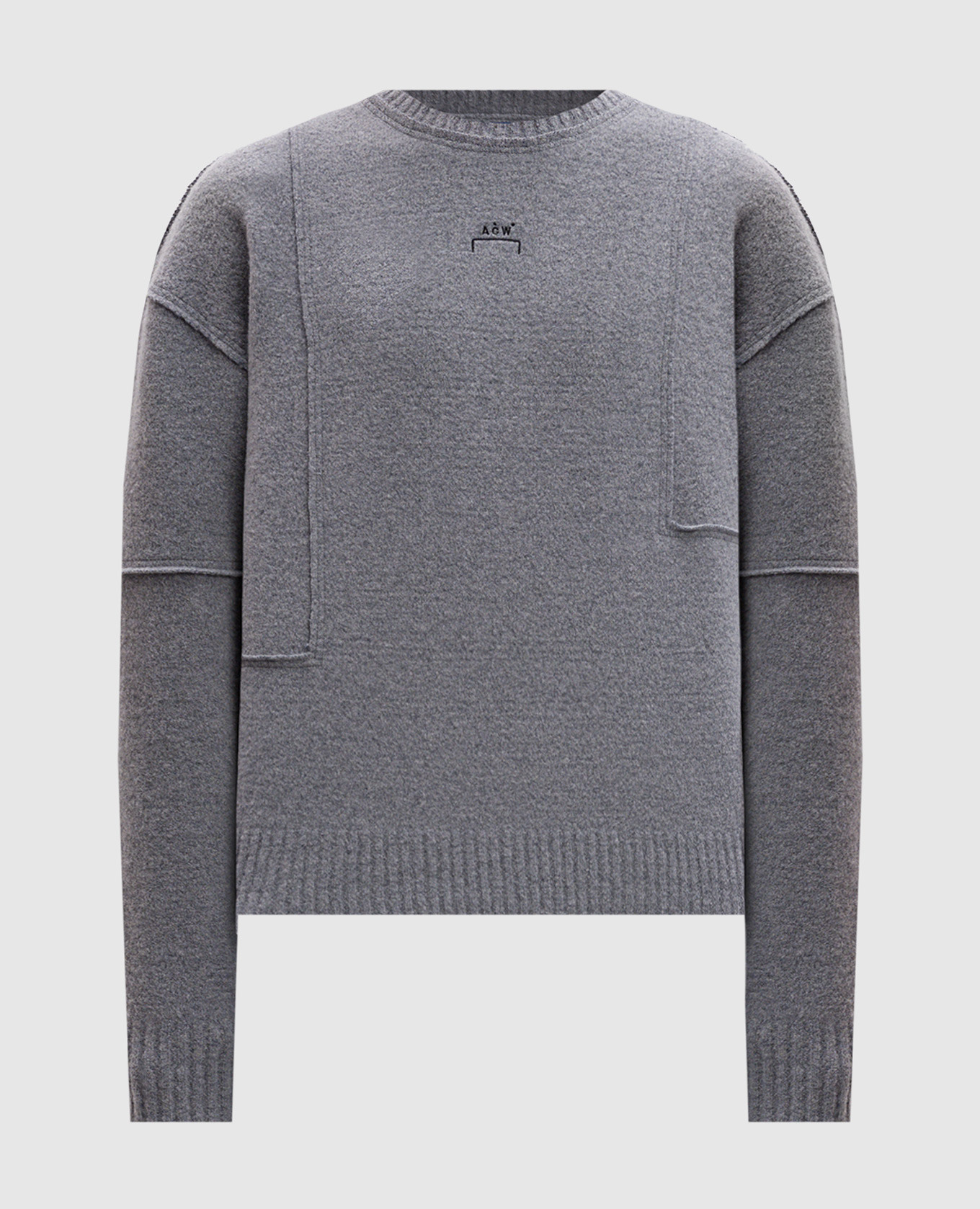 Gray construct sweater with wool a cold wall