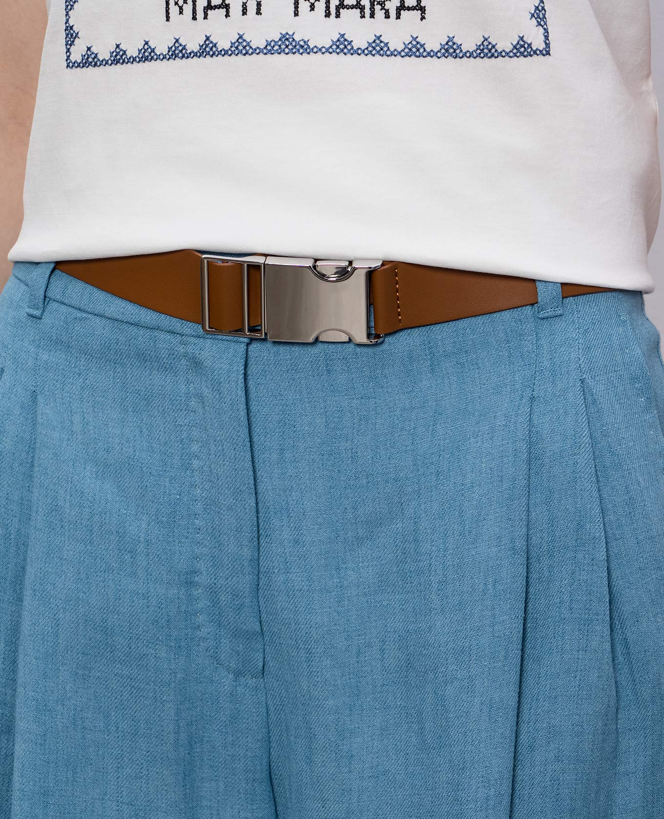 

SIAMESE blue linen pants Max Mara, Light blue