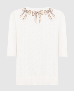 Valentino White top with crystals 7B3KC66C9EG