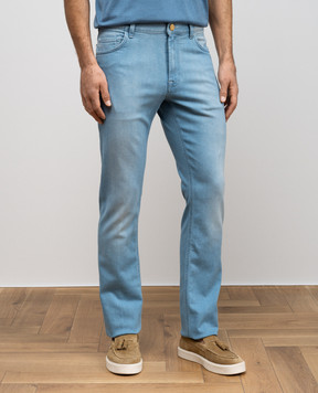 Stefano Ricci Blue jeans with a worn effect MST51B3020T0173