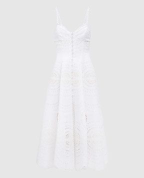 Charo Ruiz Catta white embroidered linen dress 254612