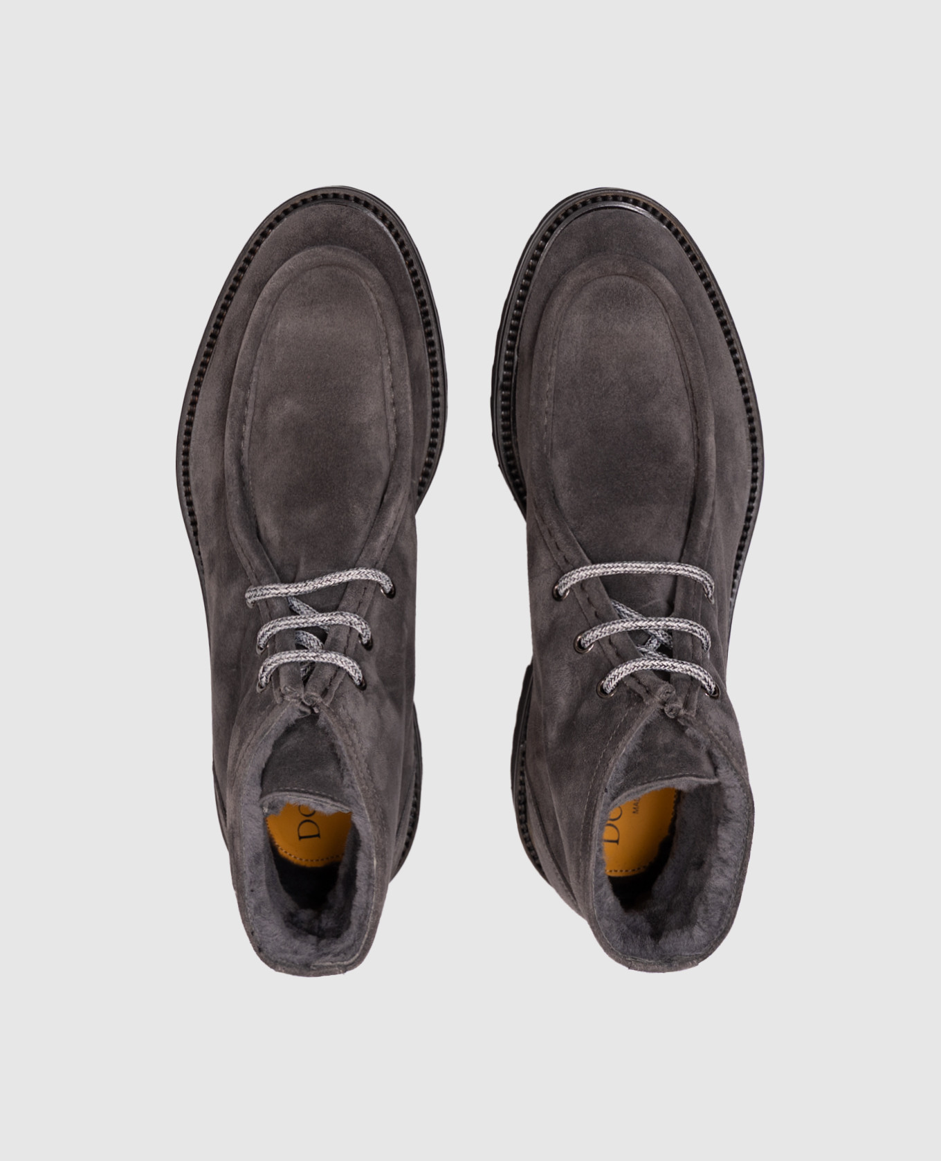 

Gray suede boots with fur Doucal's, Grey