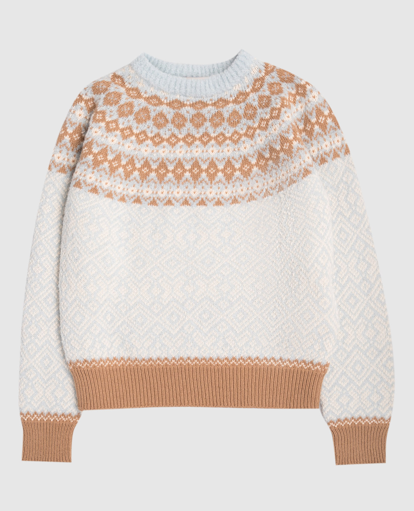 Children&#39;s blue wool sweater with a pattern Moncler ENFANT