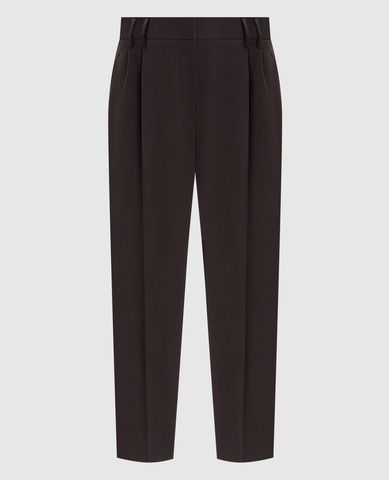 Brown wool pants with monil chain Brunello Cucinelli