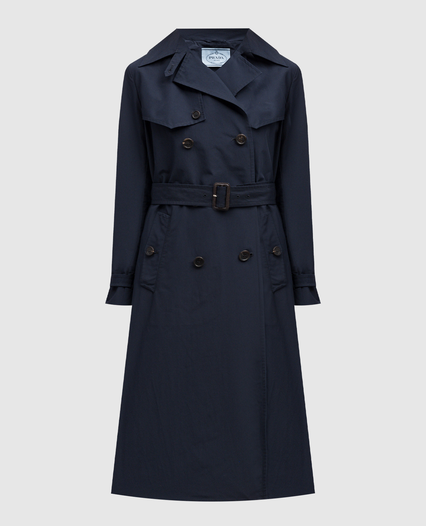 Prada - Blue double-breasted trench coat 29X736U43 - shop with